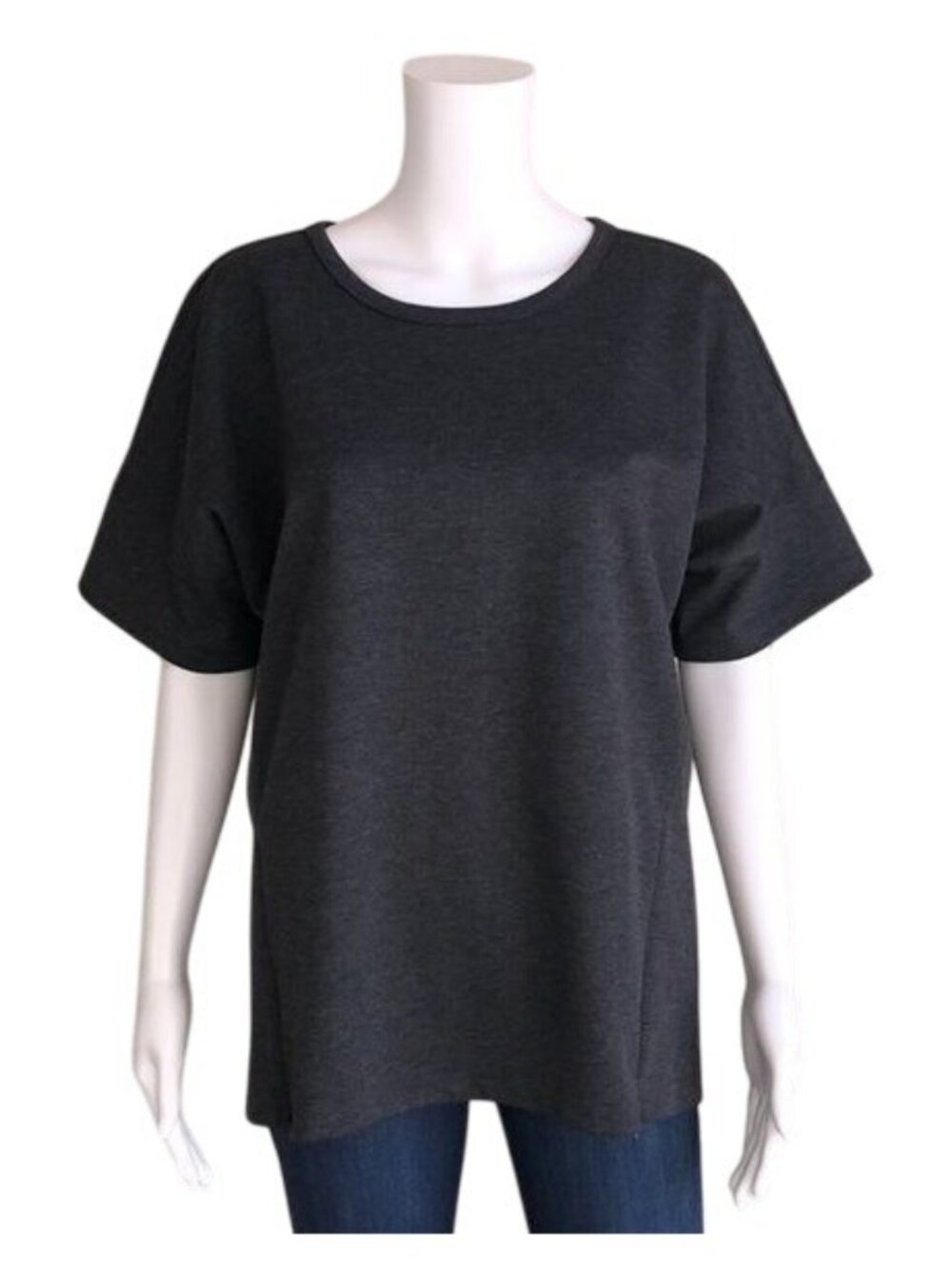Banana Republic Oversized Boxy Top with Zipper Details in Gray - M